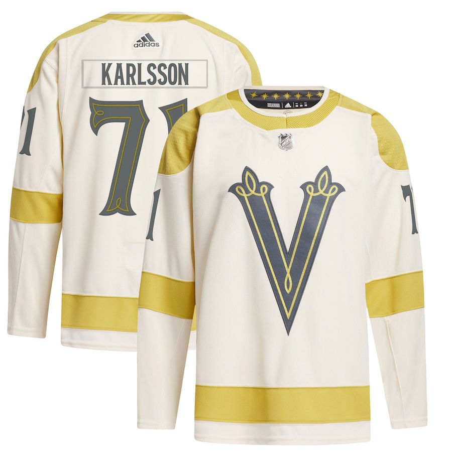 Men Vegas Golden Knights #71 William Karlsson adidas Cream 2024 NHL Winter Classic Primegreen Authentic Player Jersey->more nhl jerseys->NHL Jersey